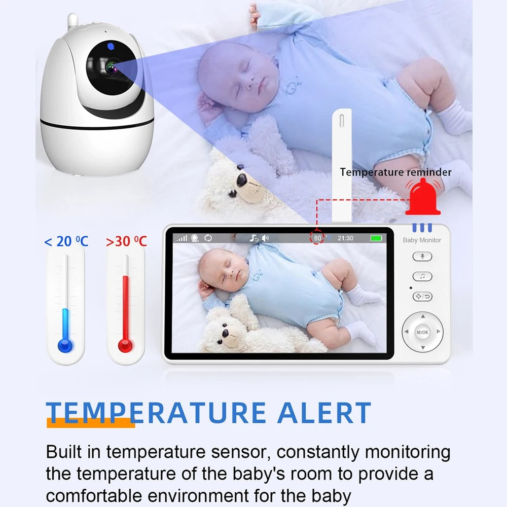 5.0-Inch Wireless Video Baby Monitor – Pan-Tilt Camera with Night Vision & Two-Way Audio
