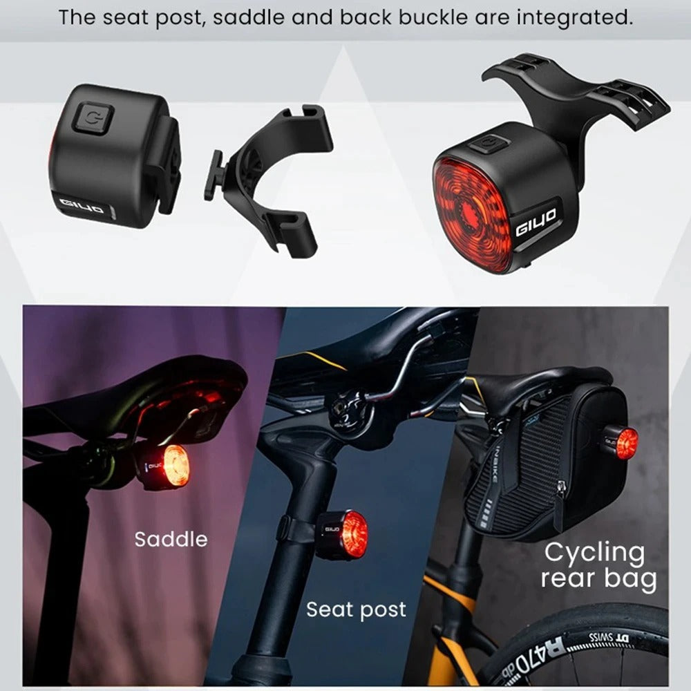 Smart Bicycle Brake Tail Light – USB Rechargeable Safety