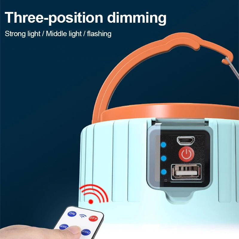 Solar Camping Lantern – Waterproof Rechargeable LED Tent Light