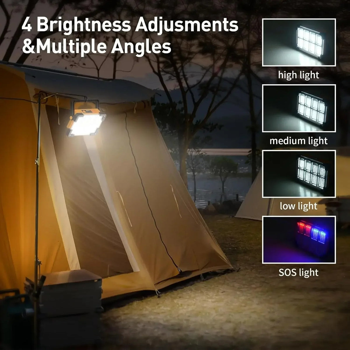 New Rechargeable Solar Flood Light Outdoor Portable Led