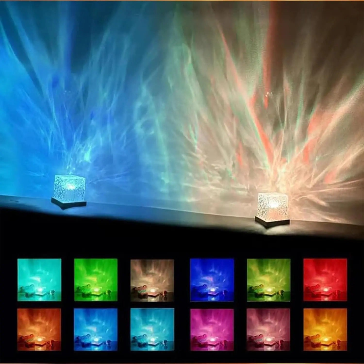 Ocean Wave Projector Light – 16 Color Aurora Glow LED Lamp