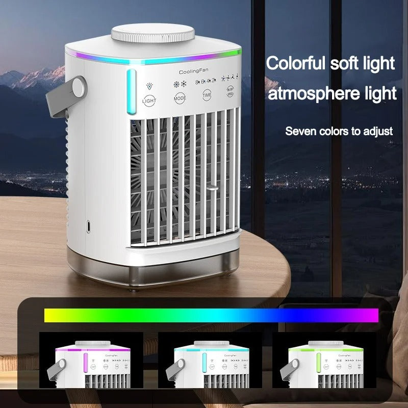 Small Electric Fan with Water & Ice Portable Air Conditioning