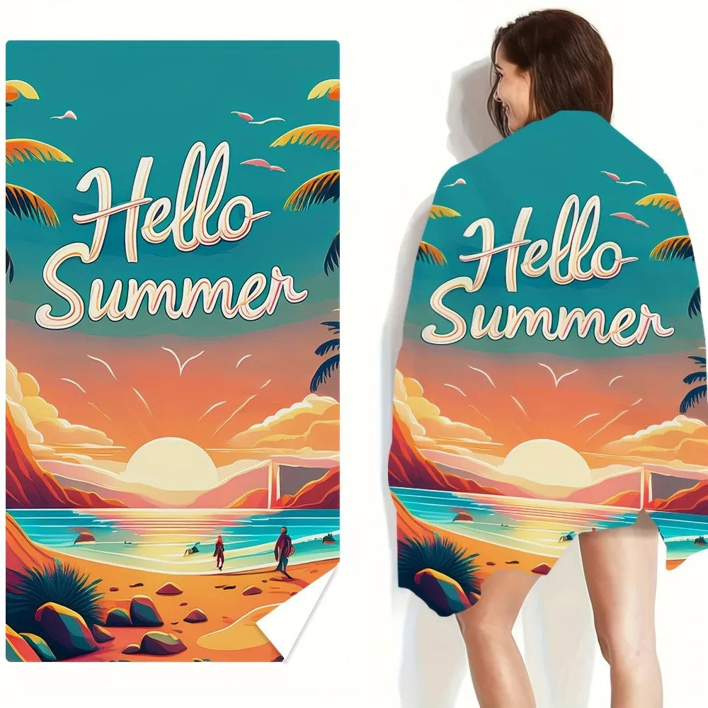 Hello Summer Beach Towel