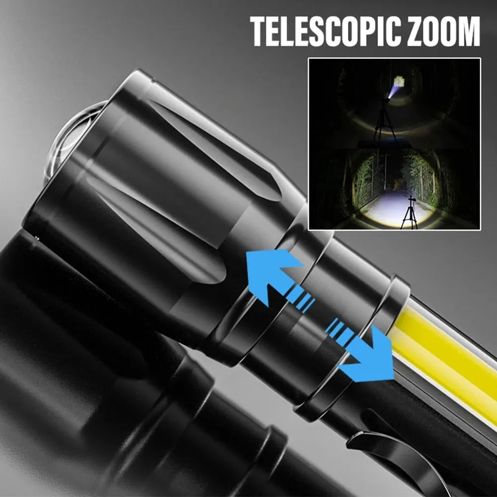 Portable USB Rechargeable Zoomable LED Flashlight – Mini Torch