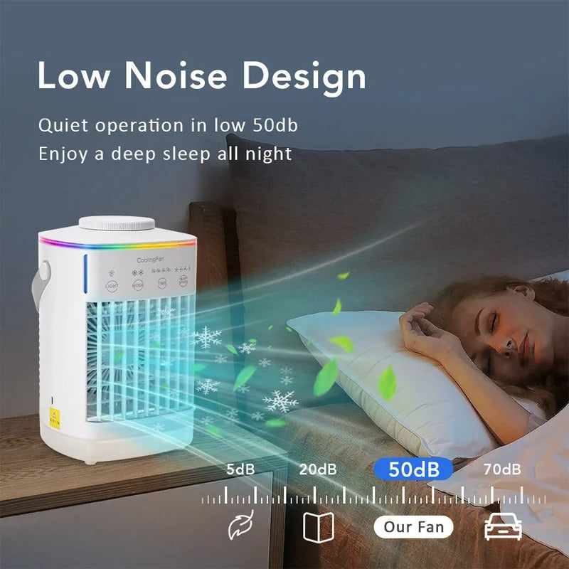 Small Electric Fan with Water & Ice Portable Air Conditioning