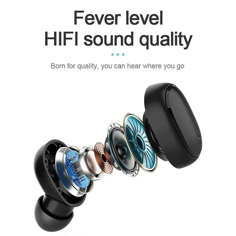 Bluetooth 5.1 Wireless Earphones – Touch Control, Waterproof Sports Headset with Mic