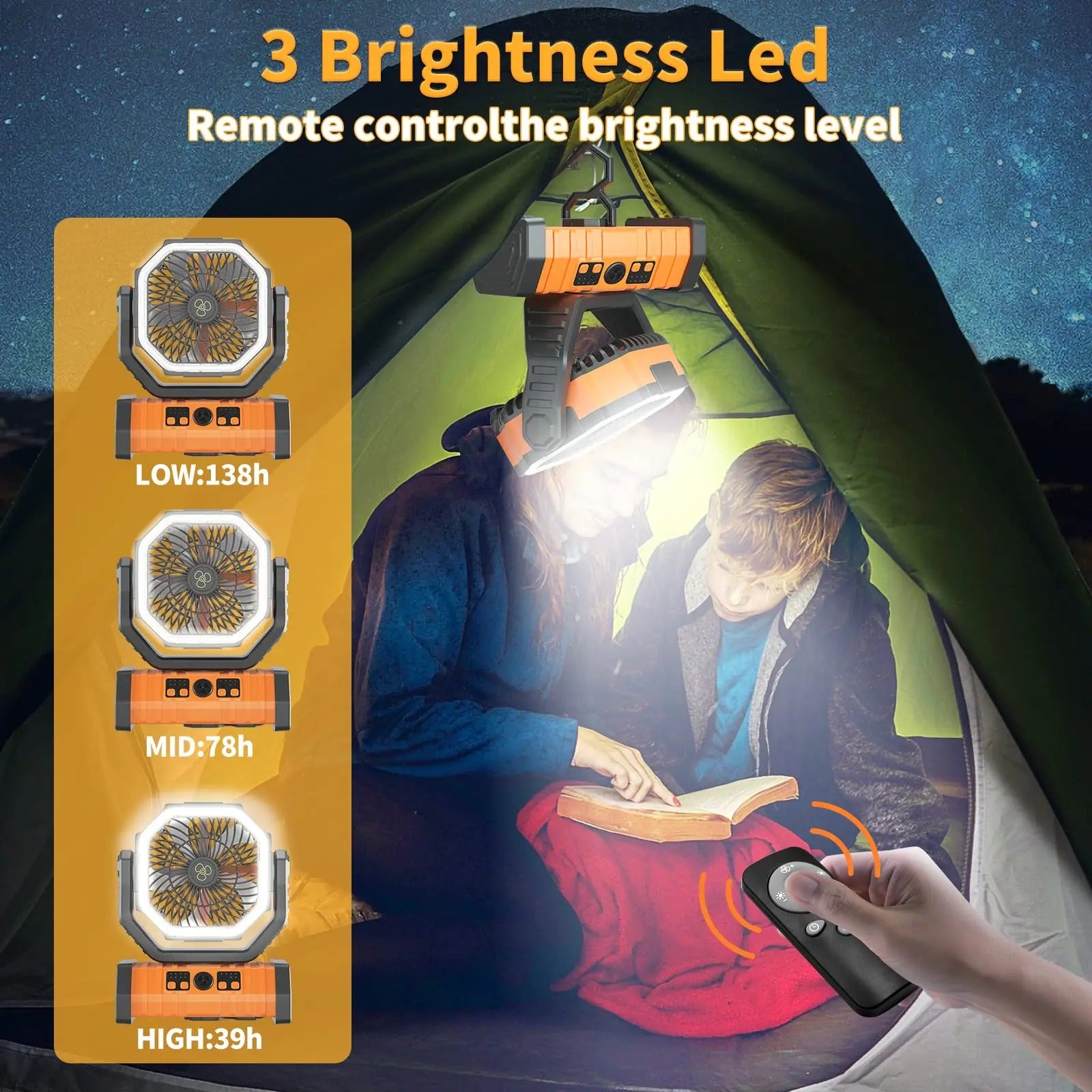 Portable Usb Rechargeable Camping Fan