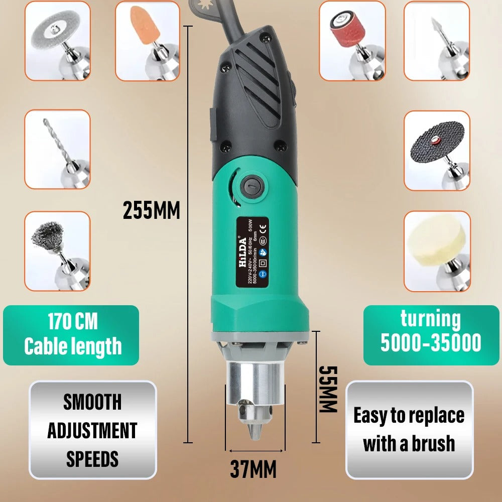 500W Electric Rotary Tool Set with Accessories