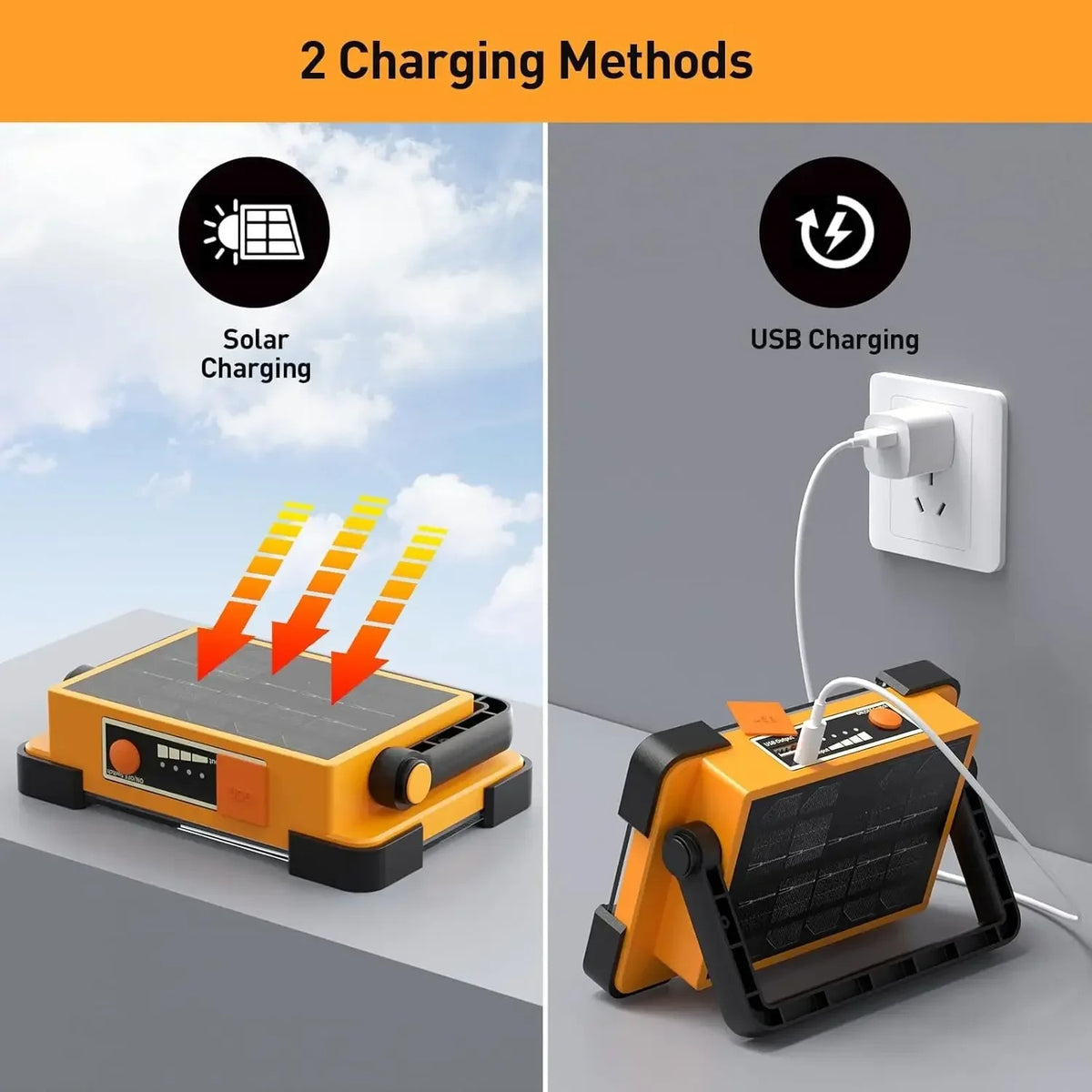New Rechargeable Solar Flood Light Outdoor Portable Led