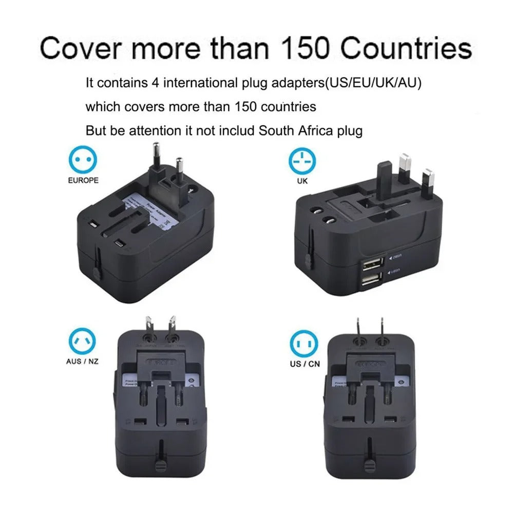 Universal Travel Adapter with USB and AC Outlets