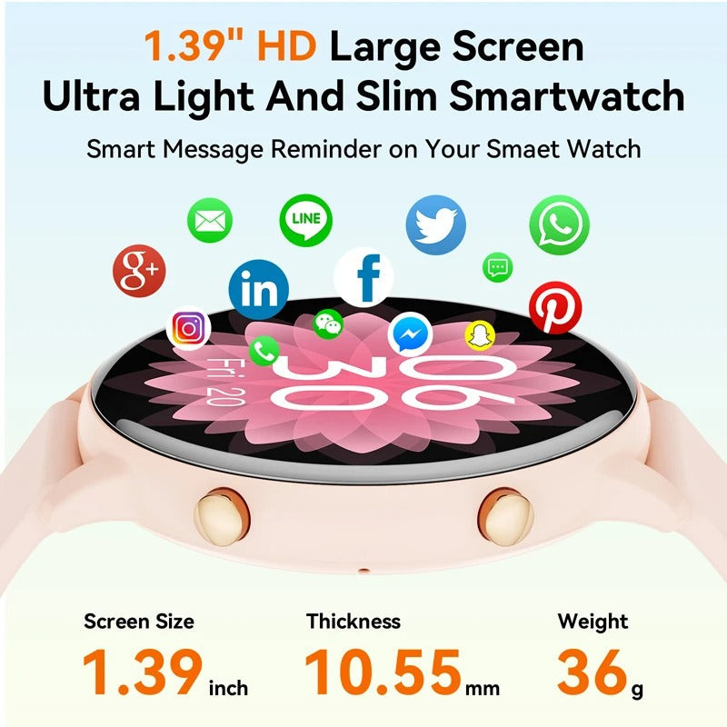Lunessa Women’s Smartwatch Bluetooth Fitness Health Tracker