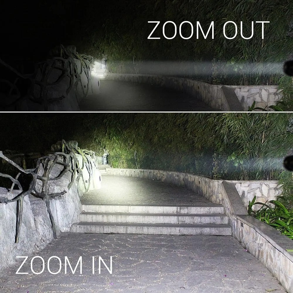Zoomable High-Power LED Camping Torch – Waterproof Flashlight