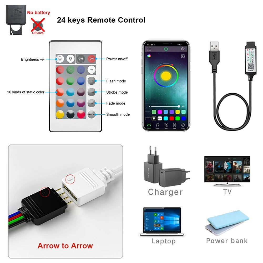 5V USB RGB LED Strip Light