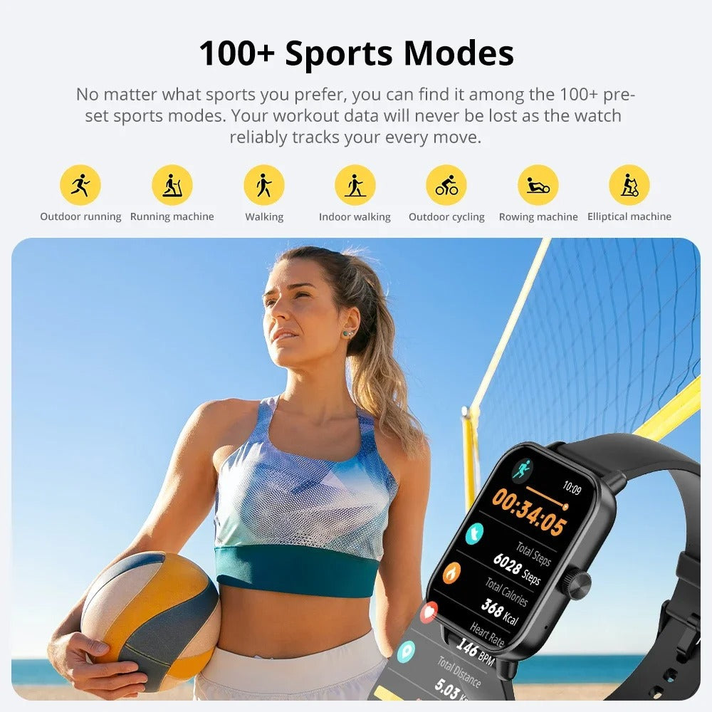 Bluetooth Smartwatch with 24/7 Health and Fitness Tracking