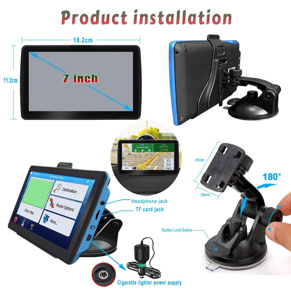 7-Inch Car & Truck GPS – SAT NAV with 2024 Europe Maps