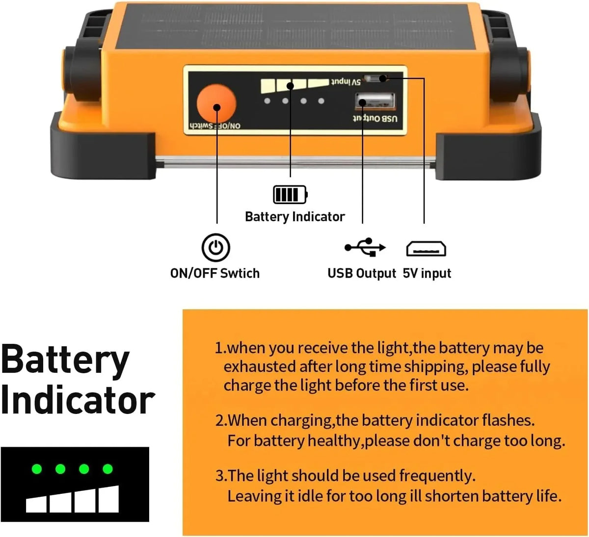 New Rechargeable Solar Flood Light Outdoor Portable Led