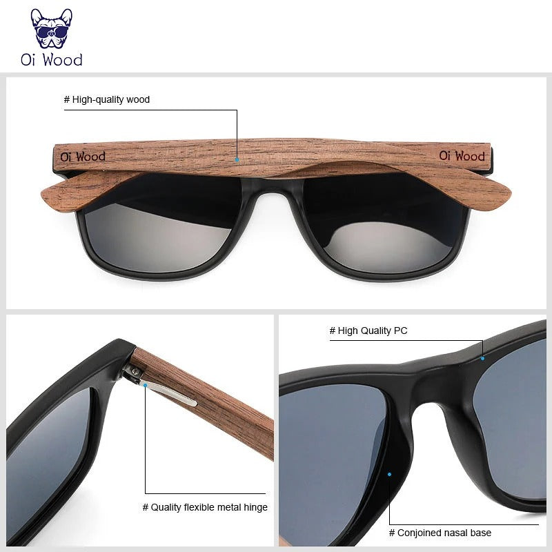 Natural Wooden Polarized Sunglasses UV400 for Men