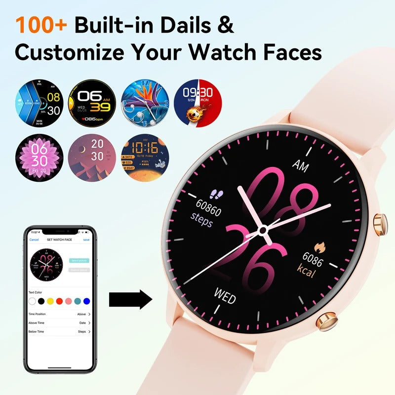 Lunessa Women’s Smartwatch Bluetooth Fitness Health Tracker