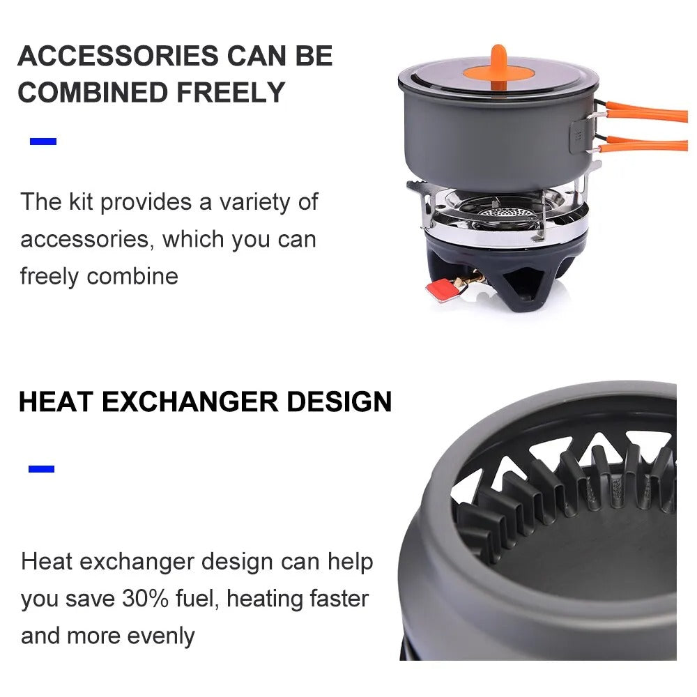 Outdoor Camping Cooking System with Heat Exchanger