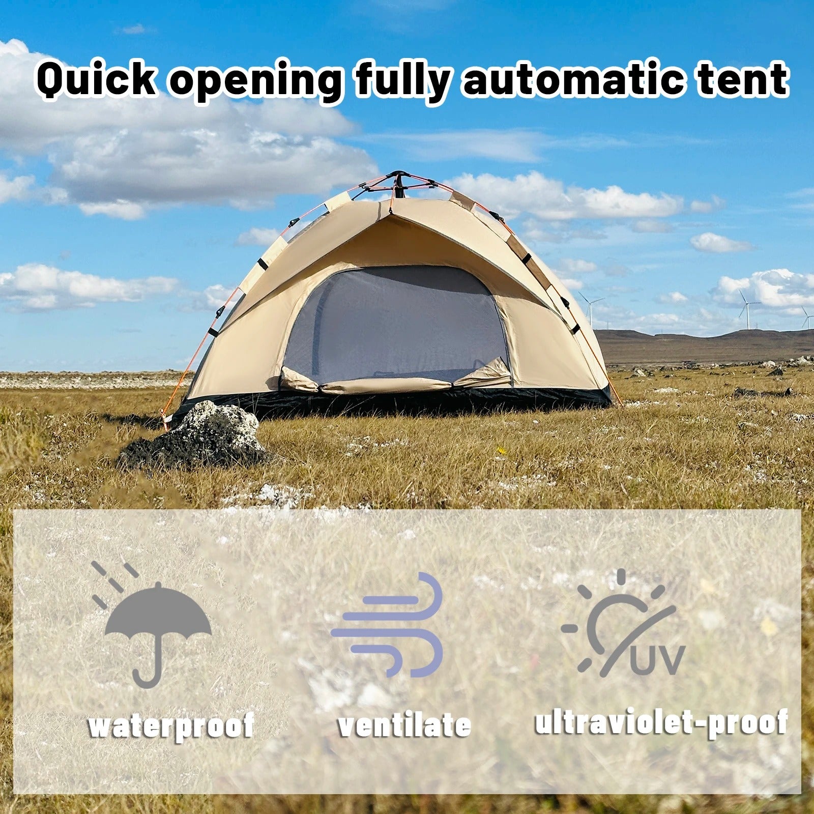 Outdoor 4-Person Automatic Quick-Opening Tent