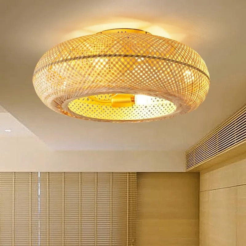 Bamboo Ceiling Fan with Lights