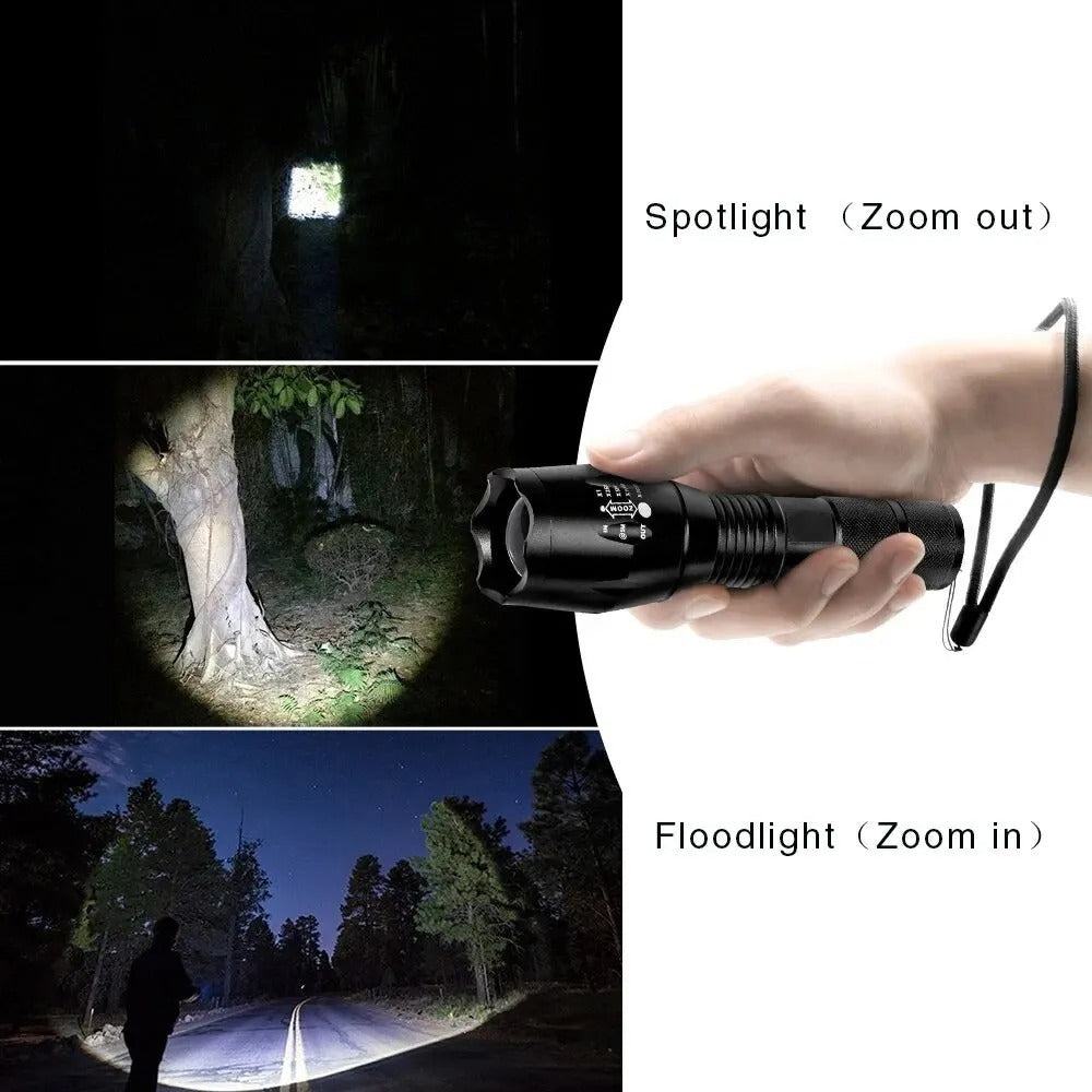 Zoomable High-Power LED Camping Torch – Waterproof Flashlight