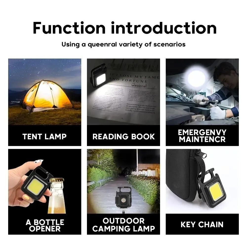 Mini LED Keychain Flashlight – USB Rechargeable Camping Light