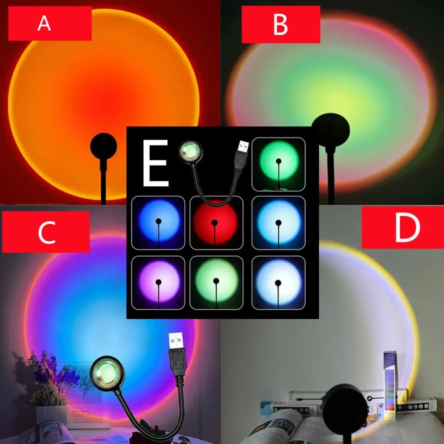 LED USB Sunset Lamp Projector – Portable Ambient Mood Night Light