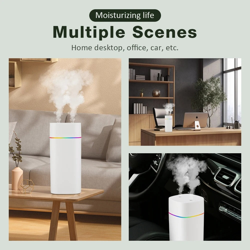 600ml USB Cool Mist Aroma Humidifier with LED