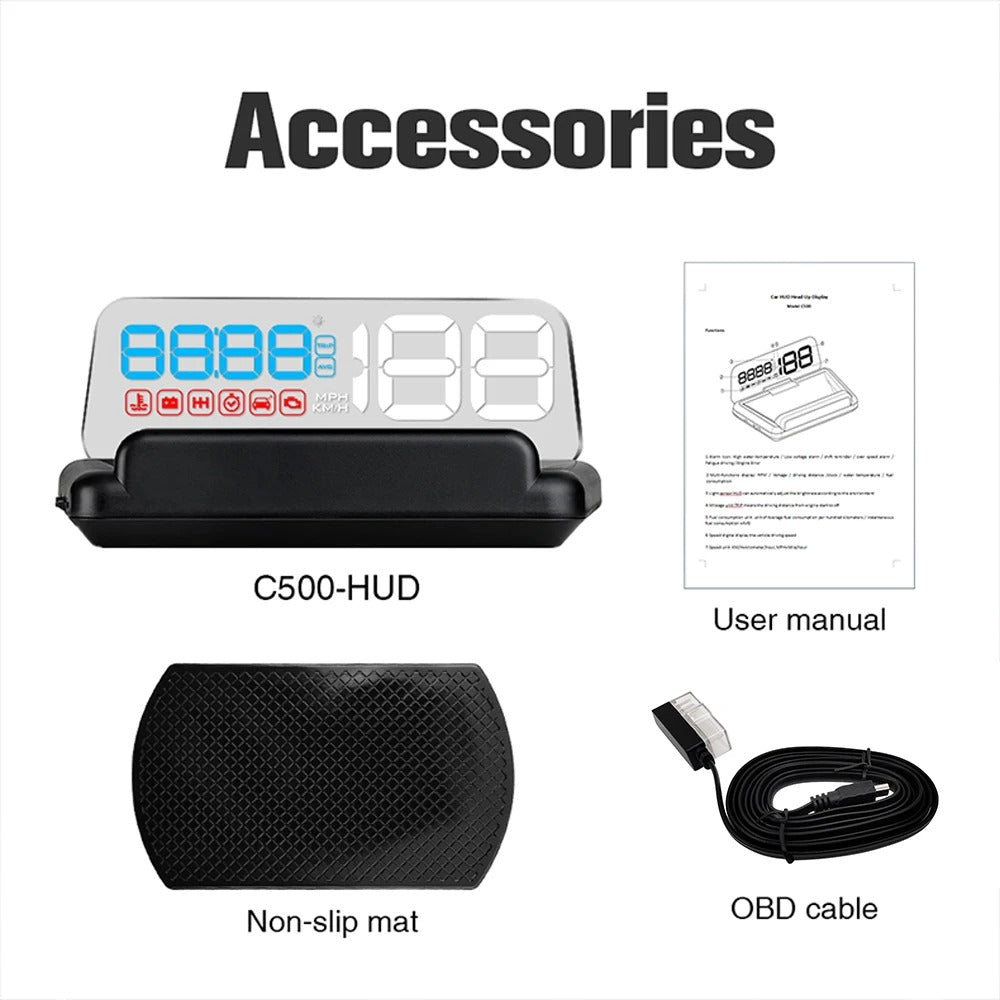 C500 OBD2 Car HUD Digital Display GPS