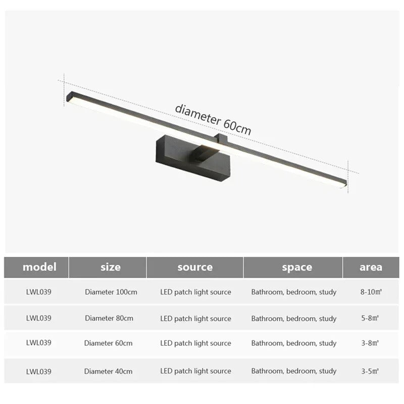 Modern Aluminium Mirror Wall Light