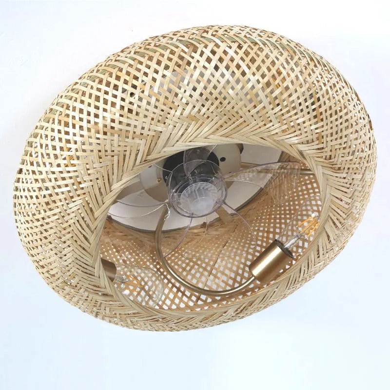 Bamboo Ceiling Fan with Lights