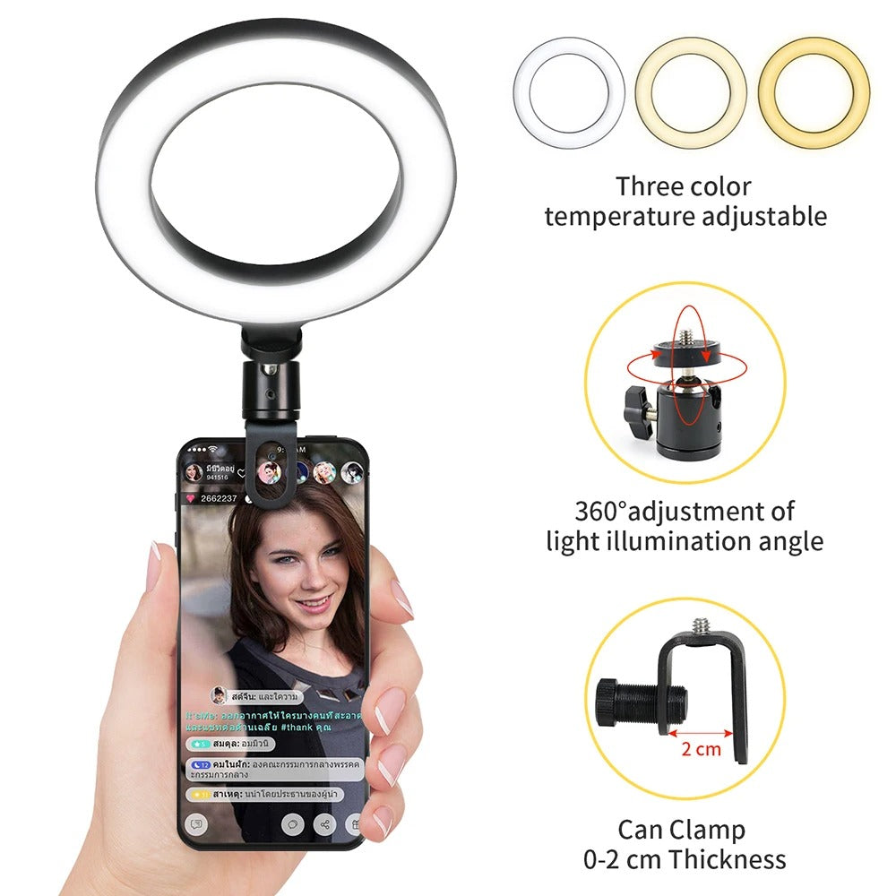 6.3-Inch LED Ring Light for Streaming & Selfies