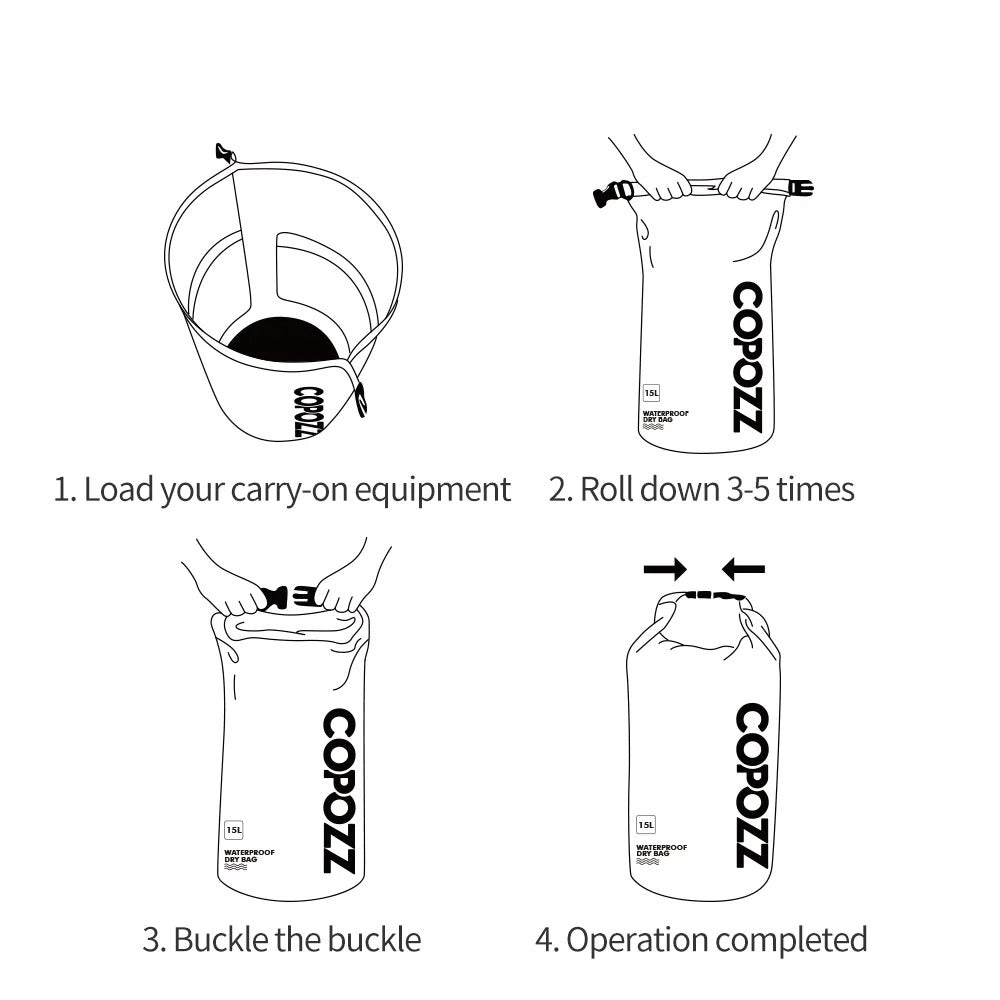 Swimming Bags Waterproof Dry Bag – 15L Outdoor Sport Roll Top
