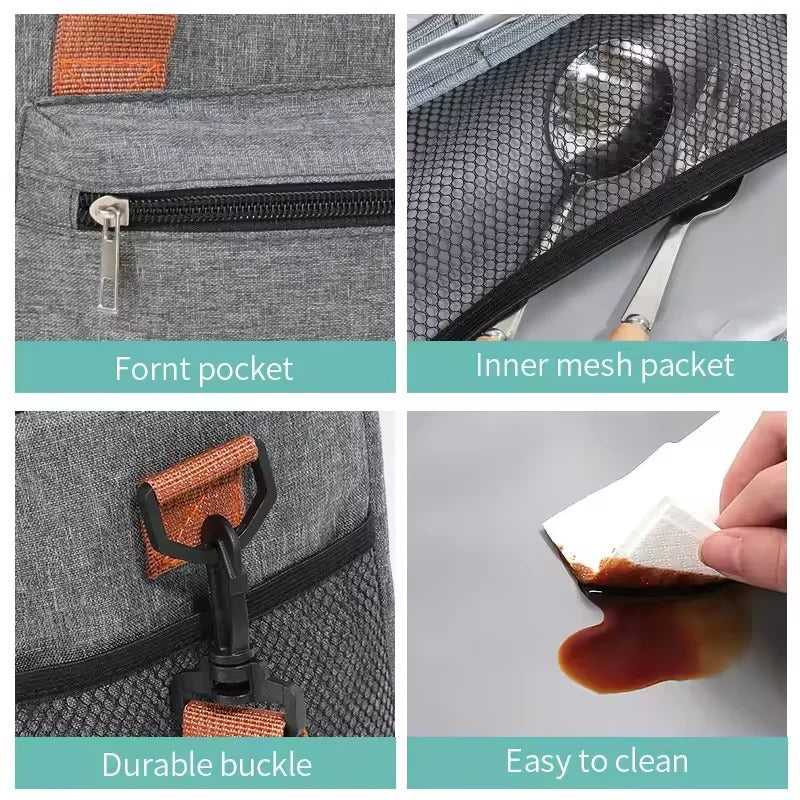 Large Capacity Double Layers Tote Cooler Lunch Bag - Waterproof Insulated