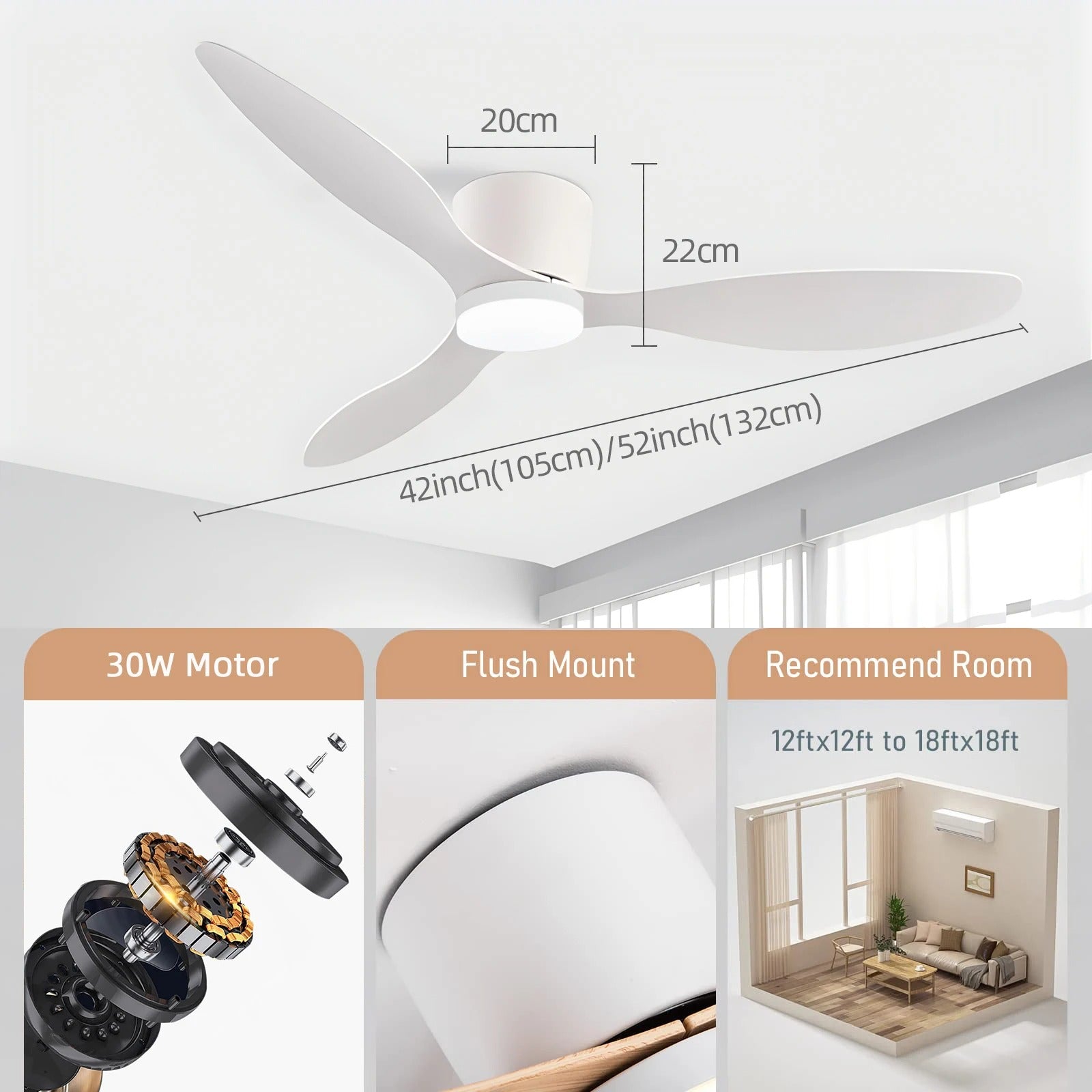 Modern Ceiling Fan – Stylish Air Circulator