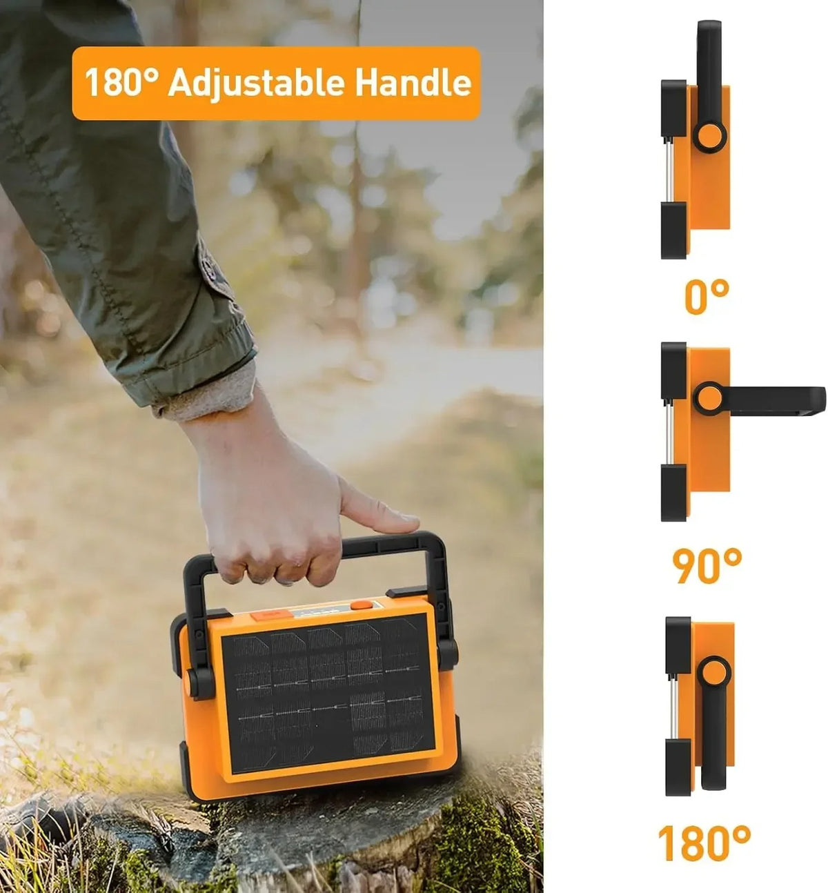 New Rechargeable Solar Flood Light Outdoor Portable Led