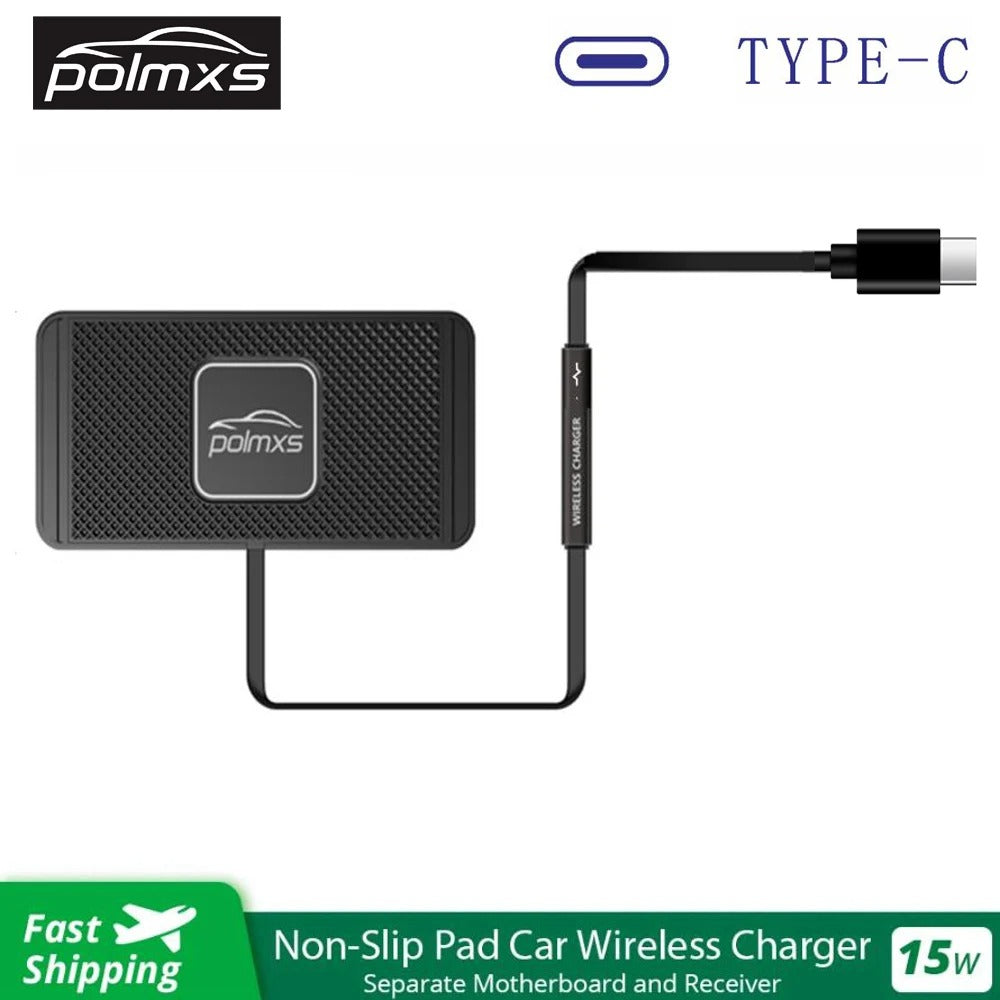 15W Qi Wireless Car Charger Mat with Non-Slip Pad