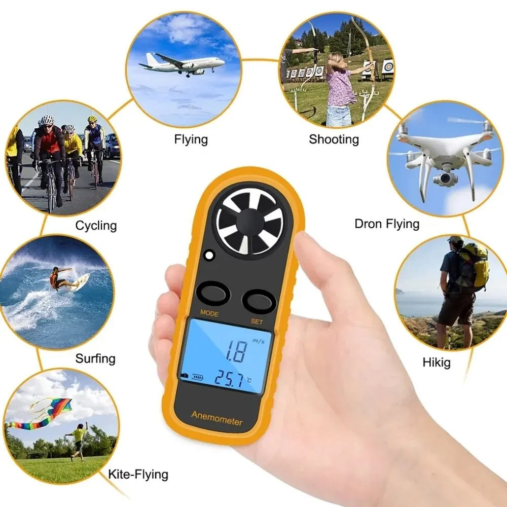 Digital Pocket Anemometer – Wind Speed & Temperature Meter