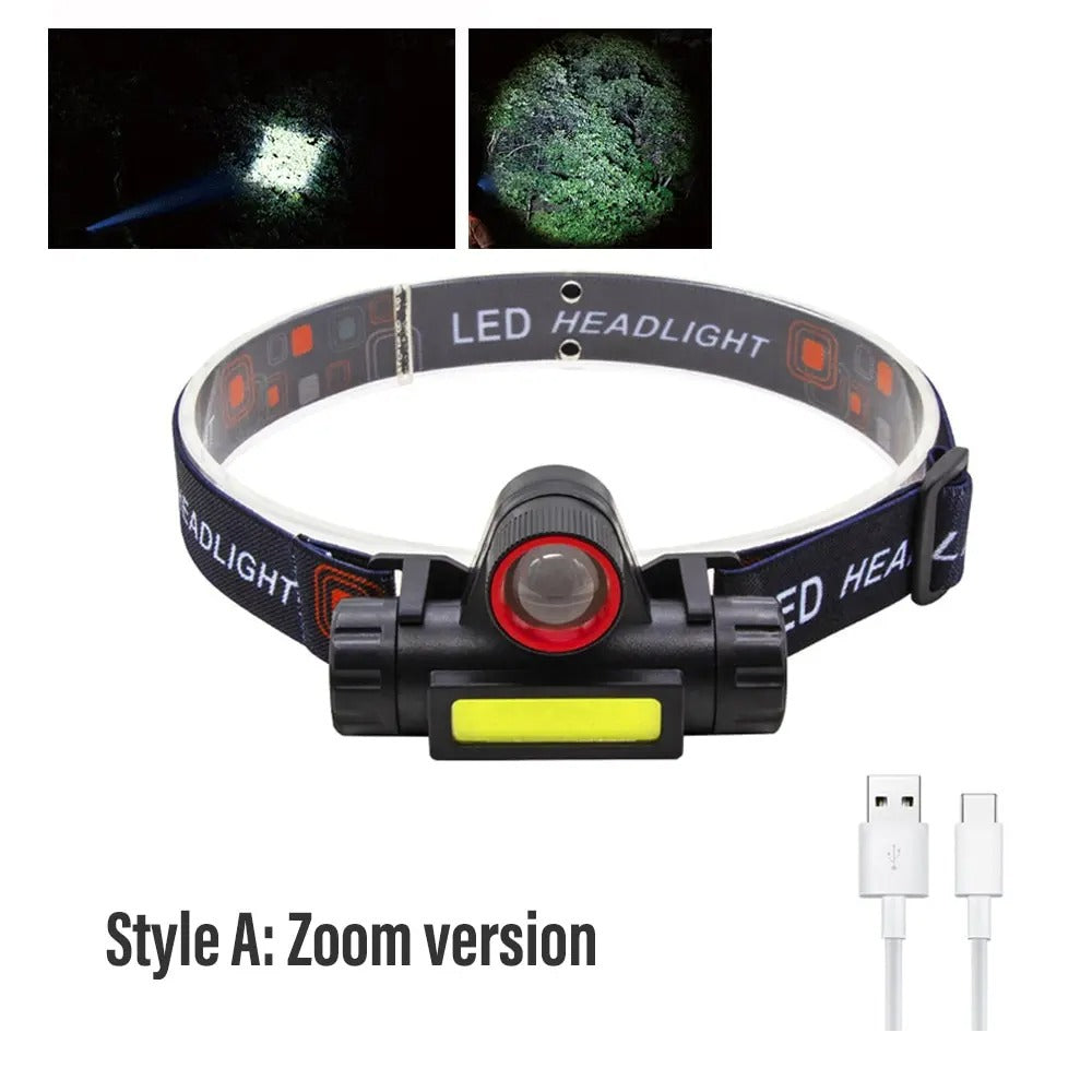 Rechargeable LED Fishing Headlamp – Camping & Work Light