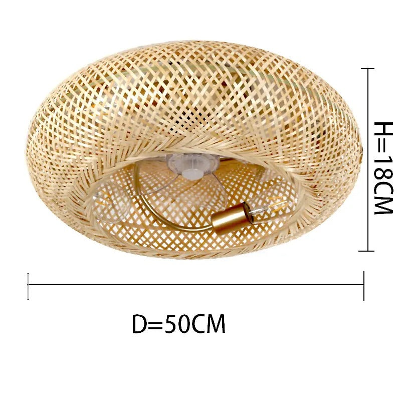 Bamboo Ceiling Fan with Lights