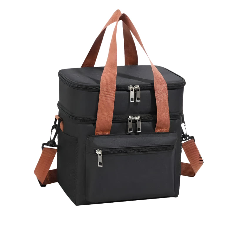 Large Capacity Double Layers Tote Cooler Lunch Bag - Waterproof Insulated