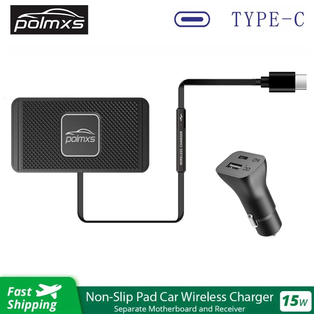 15W Qi Wireless Car Charger Mat with Non-Slip Pad