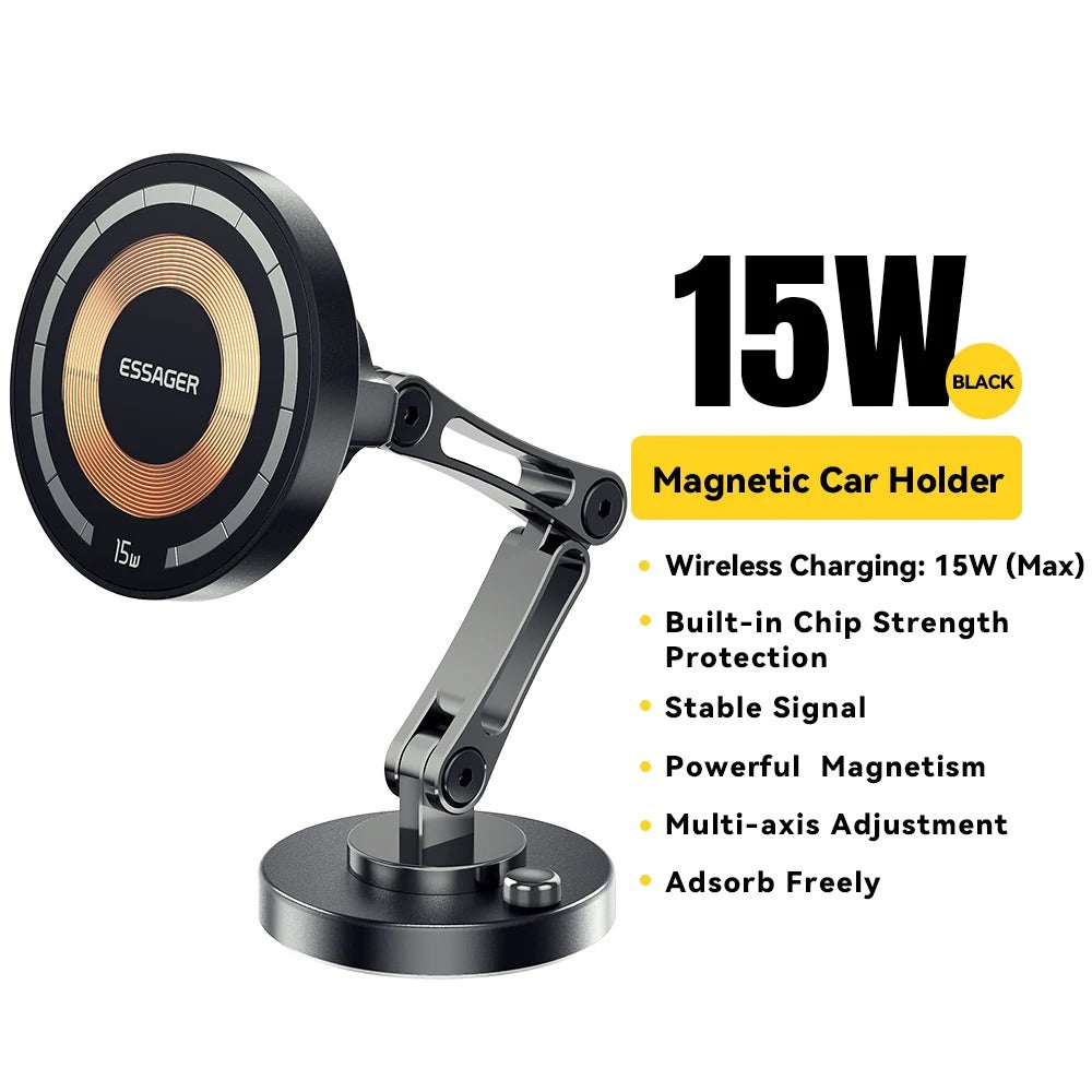 Magnetic Wireless Car Charger 15W Fast Charging Mount