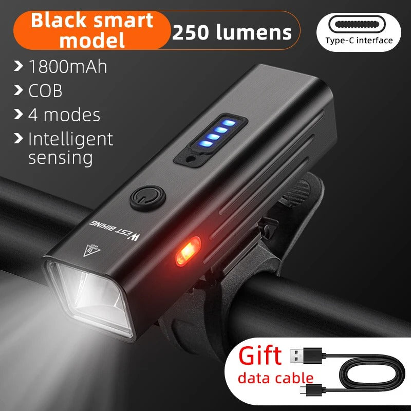 USB Rechargeable Bike Light Set – Front Headlight & Rear Warning Light