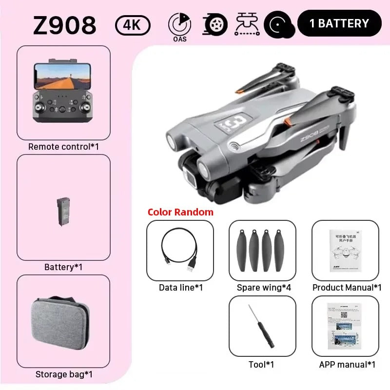 Foldable 4K ESC Camera Drone with Obstacle Avoidance