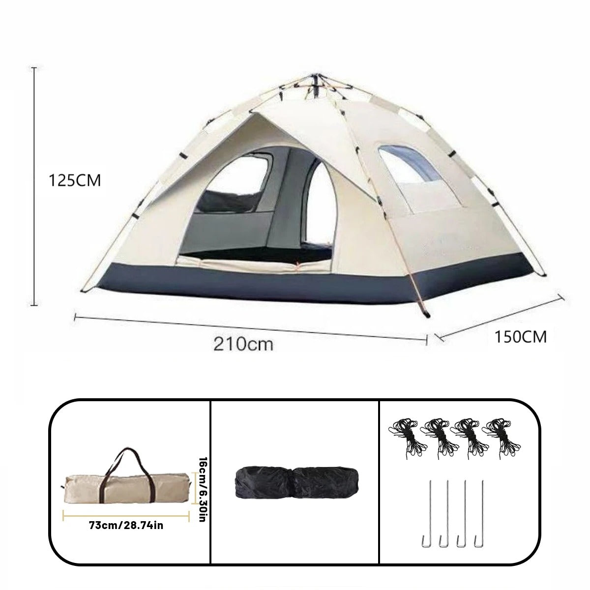 Outdoor 4-Person Automatic Quick-Opening Tent