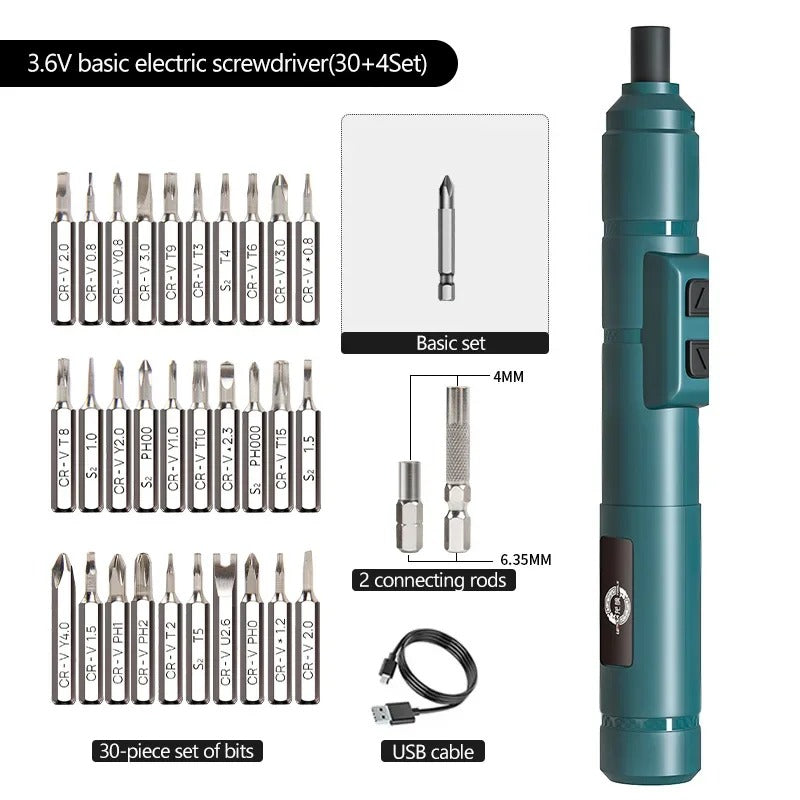Cordless Electric Screwdriver 4V Rechargeable Mini Drill