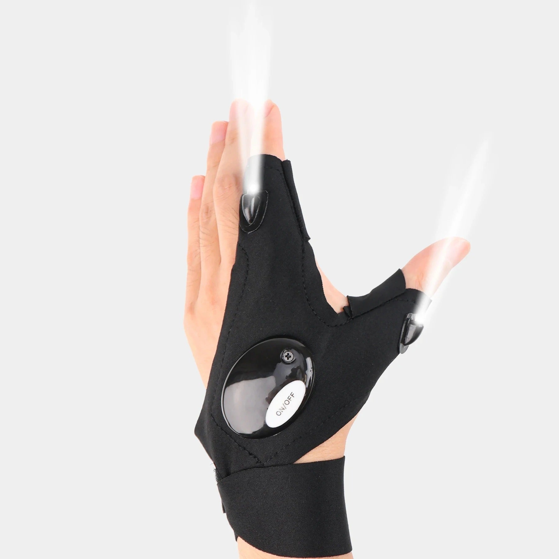 LED Half Finger Flashlight Glove – Waterproof Hands-Free Light