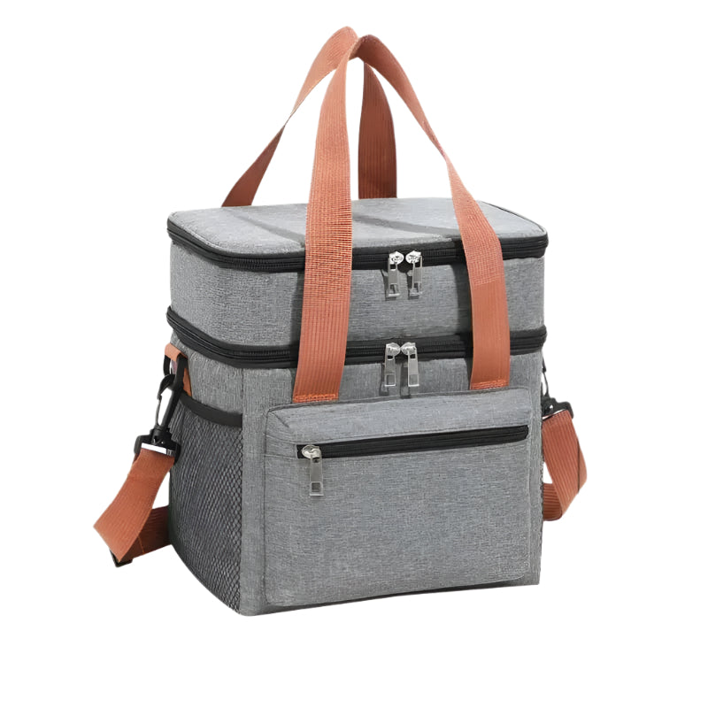 Large Capacity Double Layers Tote Cooler Lunch Bag - Waterproof Insulated
